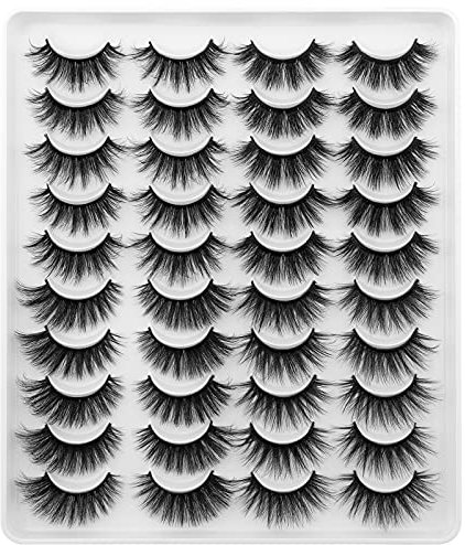 KOUSEI Pacchetto Ciglia Finte Ciglia Finte Aspetto Drammatico Soffici Lunghe Morbide Spesse Naturali Ciglia Estensione Fatte A Mano 20 Paia 4 Stili Ciglia Miste Senza Colla