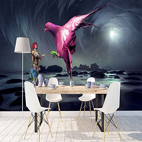 FVGKYS Wandbilder Schlafzimmer Erwachsene Kinder Tapete Plakate 3D Lila Tieradler Selbstklebend Wandgemälde Wandtattoo Kunst Dekoration Für Wohnzimmer Küche Wanddekoration 350x256cm