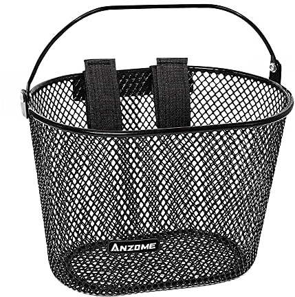 ANZOME Cesta de bicicleta de metal para manillar de niños, color negro, duradera, fácil de instalar, adecuada para todas las bicicletas infantiles
