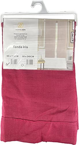 HOME ZEN HOUSEHOLD LINEN COPPIA TENDE BOUCLÈ EFFETTO LINO TINTA UNITA SEMITRASPARENTE CON PASSANTE (60X240 CM, BORDEAUX)