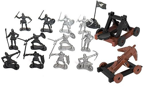 15 teilige Mittelalter Soldaten Figuren, Mini Spielsoldaten Plastik Militärfiguren Spielfiguren Set Mittelalterliche Alte römische Soldaten Ritter Warriors Horses Armee Bogenschütze Militärspielzeug