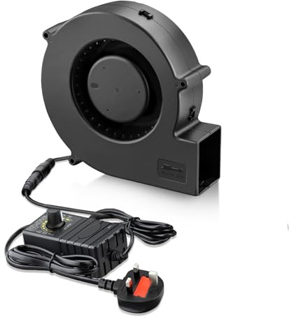 GDSTIME 140mm x 40mm Blower Fan AC 220V 240V Powered Radial Cooling Fan | DC 5V-12V Adjustable Speed Controller Dual Ball Bearing
