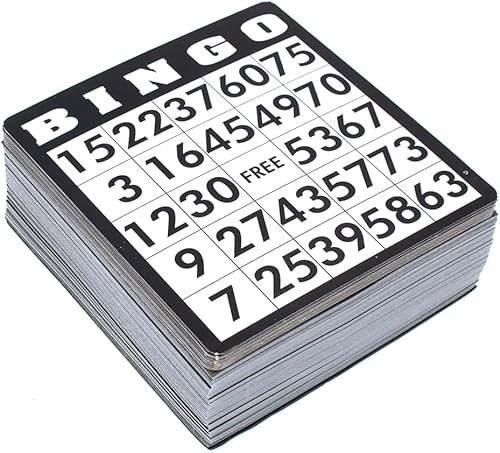 Kyto Bingo Karten Set 500 Stück - 500 Verschiedene Karten (12,5cm x 13cm) Set aus Papier, Zusatzkarten für traditionelles Bingospiel für Spieleabende mit Freunde, Familie & Kinder Bingo