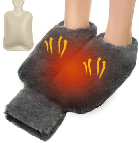 YTACREA Scalda Piedi non Elettrico, 2L Borsa Dellacqua Calda per Piedi, 2 in 1 Riscalda Piedi Scaldapiedi non Elettrico per Donne/Uomini/Bambini, Ideale Come Regalo di Natale in inverno(40 x 36 cm)
