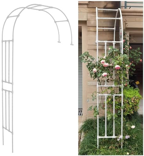Demi-Arche de Jardin en métal pour rosiers, Arc de Support en Treillis de Jardin Demi-côté pour diverses Plantes grimpantes, Roses, vignes, Arche de Jardin pour Balcon, pelouse, Cour, Patio