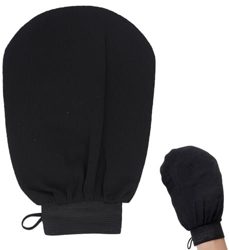1 Stück Seiden Peelinghandschuh Körper Exfoliating Gloves Scrub,Peeling Handschuhe Körper,Peeling Schwamm,Exfoliate,Duschhandschuh,Peeling Schwamm Körper,Seidenhandschuhe Peeling-Schwarzen