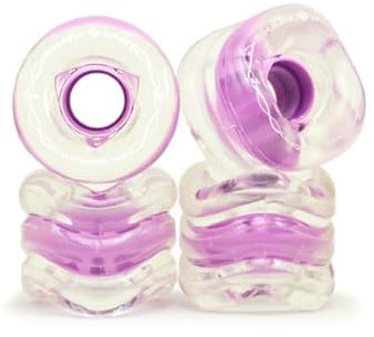 Shark Wheel 60 mm, 78a Skateboard-Rollen, transparent mit violetter Nabe, California Roll