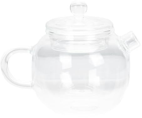 OKUMEYR Mini Théière en Verre Résistant la Chaleur avec Couvercle Pratique et Design Rétro Simple 120ml pour Bureau et Fêtes Privées