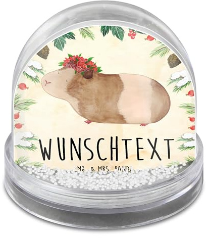 Mr. & Mrs. Panda Schneekugel personalisiert Meerschweinchen Weisheit - Personalisierte Geschenke, Lustige Sprüche, Personalisierbare, Individuelle, Wunder, Mit Namen, Realität, Motivation, Wunderland