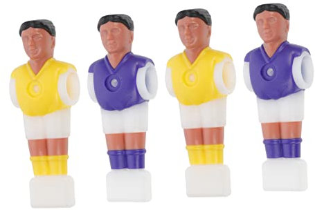 Homoyoyo Tischfußballspieler Ersatzteil 4 Stück Kleiner Fußballmann Figuren Kunststoff Turnierstil Für 1,4m Tischfußball Tischspiel Gelb Lila
