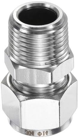 QUARKZMAN Racor De Compresión 14mm Diámetro Exterior Del Tubo x 1/2 Roscado Macho NPT Acero Inoxidable Acoplador Recto Adaptador Racor De Tubo Conector Para Aceite Gas Agua