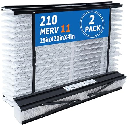 ShueBee 210 Replacement Filter Compatible with AprilAire Whole House Air Purifier 1210, 1620, 2210, 2216, 3210, 4200 Furnace Air Purifier, MERV 11 Filters, Size: 20x25x4, 2 Pack