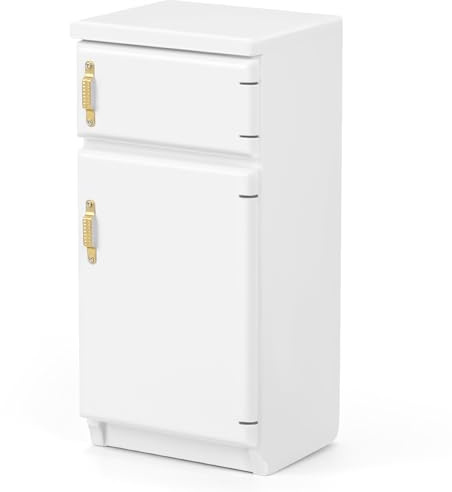 Miniatur Kühlschrank Puppenhaus Küche Puppenküche Zubehör 1/12 Kühlschrank Spielzeug Miniatur Küche Kinder Kühlschrank Puppenstubenmöbel Miniatur Zubehör Weiß