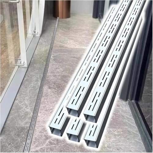 Kit de vidange de canal, 3,5 cm de largeur, drain de tranchée extérieur mince et étroit, gouttière d’égout souterraine pour patio, allée, garage, usage industriel