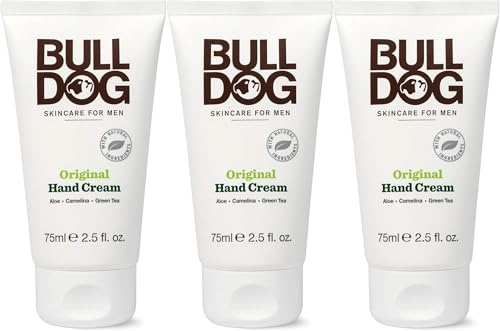 BULLDOG SKINCARE Original Handcreme für Männer, 24 Stunden Hydratation, 75 ml, 3 Stück