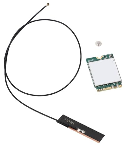ASHATA Kit de Escritorio WiFi 6E, Ampliable a Doble Banda 2.4GHz 5GHz M.2 NGFF Tarjeta de Red Inalámbrica Bluetooth 5.2 con Antenas, MU-MIMO, Latencia Ultra Baja, Soporta 10 11