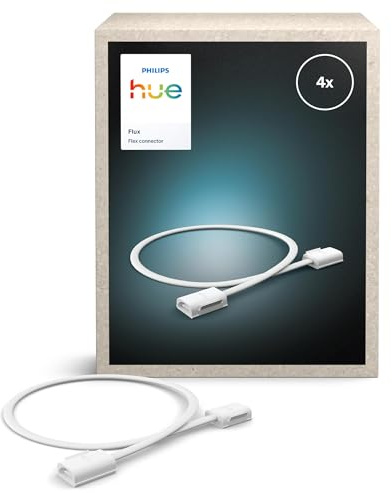 Hue Flux LED-ljusslinga med flexibel kopplingskontakt, 4-pack | 50 cm, tillbehör, flexibel inomhusbelysning, perfekt ljusövergång, exakt installation, säker och enkel att använda
