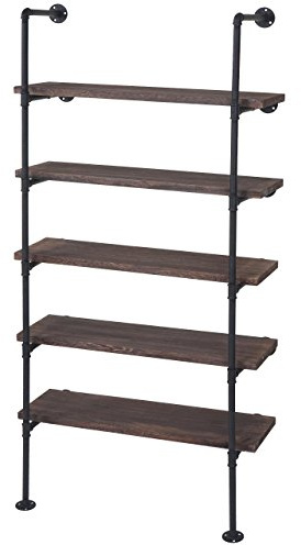 Mendler Standregal HWC-C45 165x80x28cm Industrial Holz Metall - braun