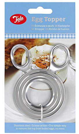 Tala Stainless Steel Egg Topper, Easy Clean Scissor-Action Egg Cutter, Mess-Free Egg Shell Remover, Dishwasher Safe, Silver (10.5 x 8 x 0.8 cm)