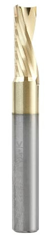 Amana Tool 51502-Z SC Spirale O Einzelflöte Aluminium Schneiden 1/4 D x 5/8 CH x 1/4 SHK x 2 Zoll langer Down-Cut ZrN beschichteter Frässtift mit Spiegel-Finish
