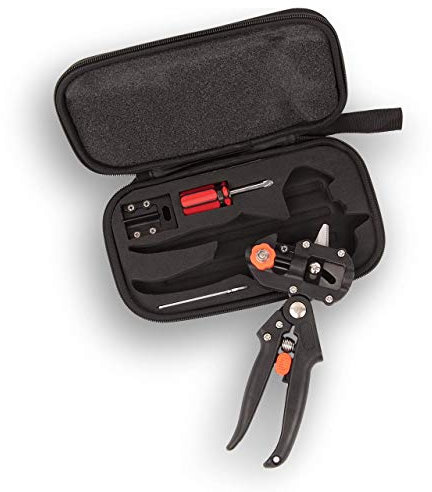 Ciseaux à greffer 3 lames FUXTEC FX-VSP30 outil greffoir à cliquet professionnel greffage pour élagage efficace pour arbres fruitiers/plantes/branches, Cisaille de finition.