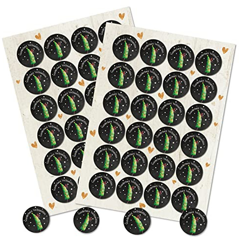 48 WUNDERBARE WEIHNACHTEN Text Sticker rund 4 cm Weihnachtsaufkleber Geschenketiketten für Kunden Verpackungsetiketten hochwertige Qualität Logbuch-Verlag