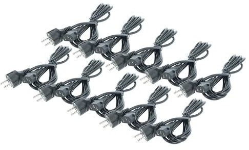 vhbw 10x Câble d'alimentation Cordon électrique C13 3 Dents 3m | pour PC portable - moniteur, imprimante - Schuko Secteur Prise