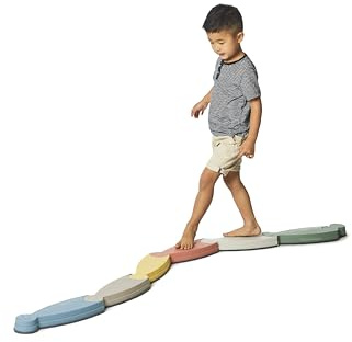Gonge River Balance Kurs Set - 7 Elemente für die Entwicklung der Grobmotorik, mehrere Wege Kreationen - Sicher und stabil - ab 2 Jahren, Nordic