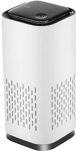 KIKI PURE A1 2021 Mini HEPA USB-C Powered Air Purifier. Ultra Portable (5.2in tall, 6.7 ounces), Ultra Quiet. for Travel, In-Car and Desktop (White)