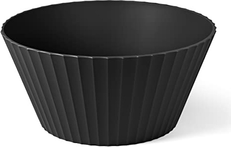 BLIMPLUS Ciotola Nettuno ø25cm x h12 cm nero opaco (Carbon) in plastica 100% riciclabile, Non Tossico, Facile da Pulire e Lavabile in Lavastoviglie, per Insalate, Pasta, adatta al Microonde