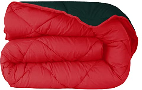 various Edredón Nórdico Bicolor - Edredón 400 gr/m² Microfibra de Poliéster 100% Reversible Transpirable Rellno Fibra Hueca siliconada válido para Cama de 160/200-280 x 270 cm Color Rojo y Negro