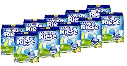 Weißer Riese Universal Megaperls Vollwaschmittel 190 WL (10 x 19 Waschladungen), Waschmittel für weiße Wäsche, wirkt extra stark gegen Flecken bei 20–95 °C, 100% recycelbares Plastik