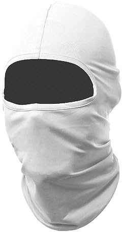 OcioDual Vit elastisk balaclava för skidor, motorcykel, motorcykel, cykling, vandring, mjuk skyddsmask, smal balaklava, lätt halsduk
