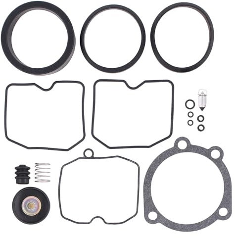 Vergaser Reparatursatz Umbausatz Motorrad Gummi Dichtung Vergaserdichtsatz Schwimmernadelventil Feder O-Ring Motorradvergaser für Harley Sportster 883 1200 Dyna Wild Glide Softail Touring Road King