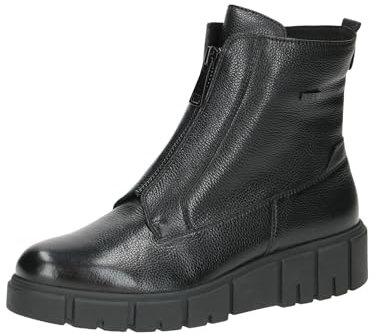 CAPRICE Damen Stiefel ohne Absatz aus Leder Wasserabweisend, Schwarz (Black Nappa), 39 EU