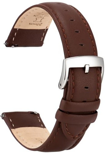 OTTOODY Leder Uhrenarmbänder 22mm 21mm 20mm 18mm 16mm Armband, Schnellverschluß Eleganten Leder Uhrenarmband für Damen Herren, Hochwertige Ersatz Leder Armband für Uhr & Smartwatch