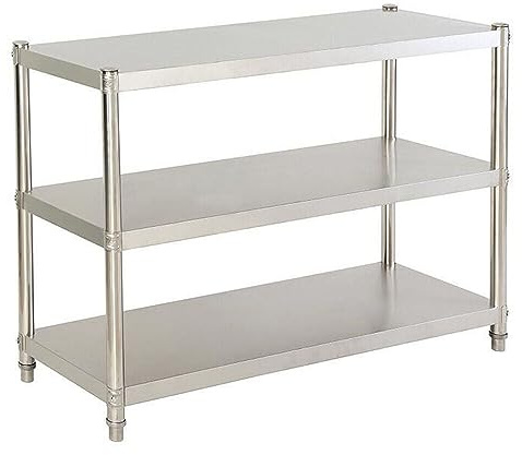 FUNYSF Estantería de cocina de acero inoxidable para cargas pesadas, 3 niveles, 80 x 80 x 40 cm, herramientas