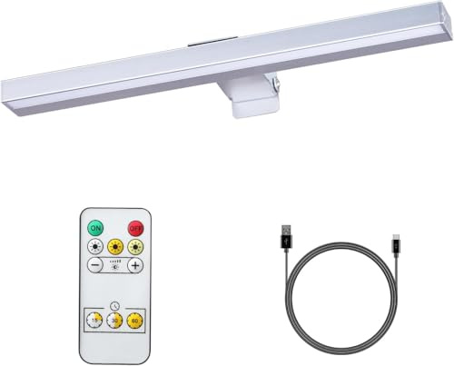VIGMOJ Bildbeleuchtung Kabellos, Akku Wandleuchte Innen, Kunstleuchten für Malen Foto Portrait, Dart Beleuchtung,LED Wandlampe mit 3 Farbtemperaturen,Akku Bilderleuchte für Malen Foto Portrait