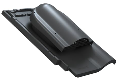 Flachlüfter für Braas - RUBIN 9V Dachfläche Entlüfter Dachlüfter Entlüfter Lüfterziegel für kermische Dachsteine (RAL 7021 - Anthrazit)