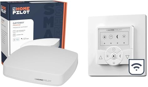HOMEPILOT Gateway premium + 2x Zeitschaltuhr classic smart, Smart-Home Rollladenschalter inkl. Hub & App für Rollladenmotor