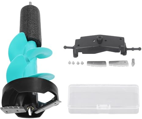 Topyond 6-Zoll-Eisbohrer-Set, schlagfester Eisbohrer mit schwimmender Bohrschnecke, scharfen Klingen, Universaladapter für Angeln und Notfälle