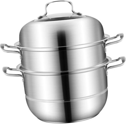 PRETYZOOM Olla Vaporera De Acero Inoxidable Multifuncional 3 Capas 30 Cm Para Sopa y Estofado