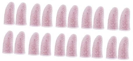 WATIIFUFU 13 Paires doigtier de jeu finger guard finger sleeve protège-doigts de jeu couverture d'écran tactile Jeux manchons de jeu en fibre de carbone couvre-doigts de jeu rose