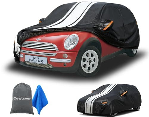 Cowtcver Mini Car Cover Waterproof Breathable for Winter, Custom Fit Mini Hatch-R50/R53 2001-2006, 10 Layers Outdoor Full Cover Snow Sun UV Dust All Weather Protection(Arrive within 7 days)