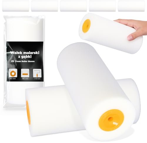 5x Rodillo Espuma 18 cm Pintura Barniz Laca Superficies Lisas Paredes Muebles Acabado Homogéneo Secado Rápido Uso Cómodo Perfecto Reformas Decoración Hogar