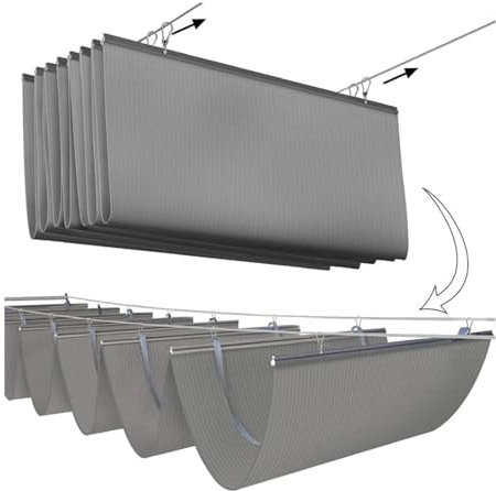 DGAMHF Toldo retráctil para patio, toldo deslizante de alambre ondulado para exteriores, 90 % de protección UV, cubierta de repuesto para pérgola de madera, patio, decoración de cubierta (1,1 x 3 m)