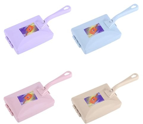 Cpolebev 4 Cepillos de Mesa para Migas de Alfombras, Limpiador Manual de Migas, Barredoras de Doble Rodillo de Mano para el Hogar, Dormitorio, Oficina, Residuos de Alfombras