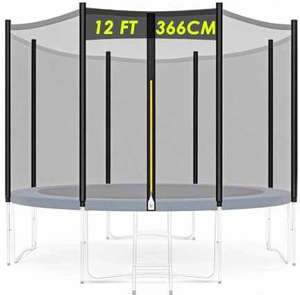 Trampolin-Ersatz-Sicherheitsnetz (nur Netz, Stangen Nicht im Lieferumfang enthalten) für 366 cm 8 Stangen