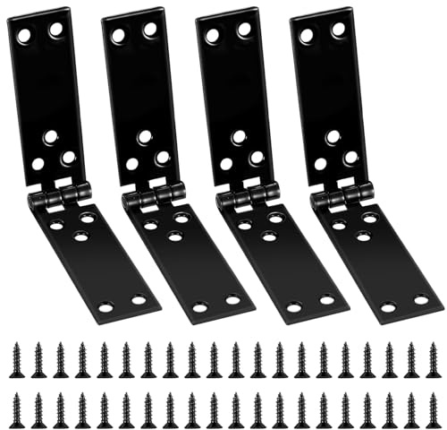 4 PcsBisagras Cajon Madera, Conectores de Bisagra de Puerta, Bisagra de Muebles, Bisagras Plegables, Bisagras de Puerta de Madera Abatibles para Cajas Puertas de Armarios(150 x 25 mm