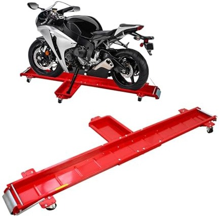 Motorino resistente per moto e scooter, con cavalletto centrale, piattaforma di trasporto per moto, 567 kg di carico